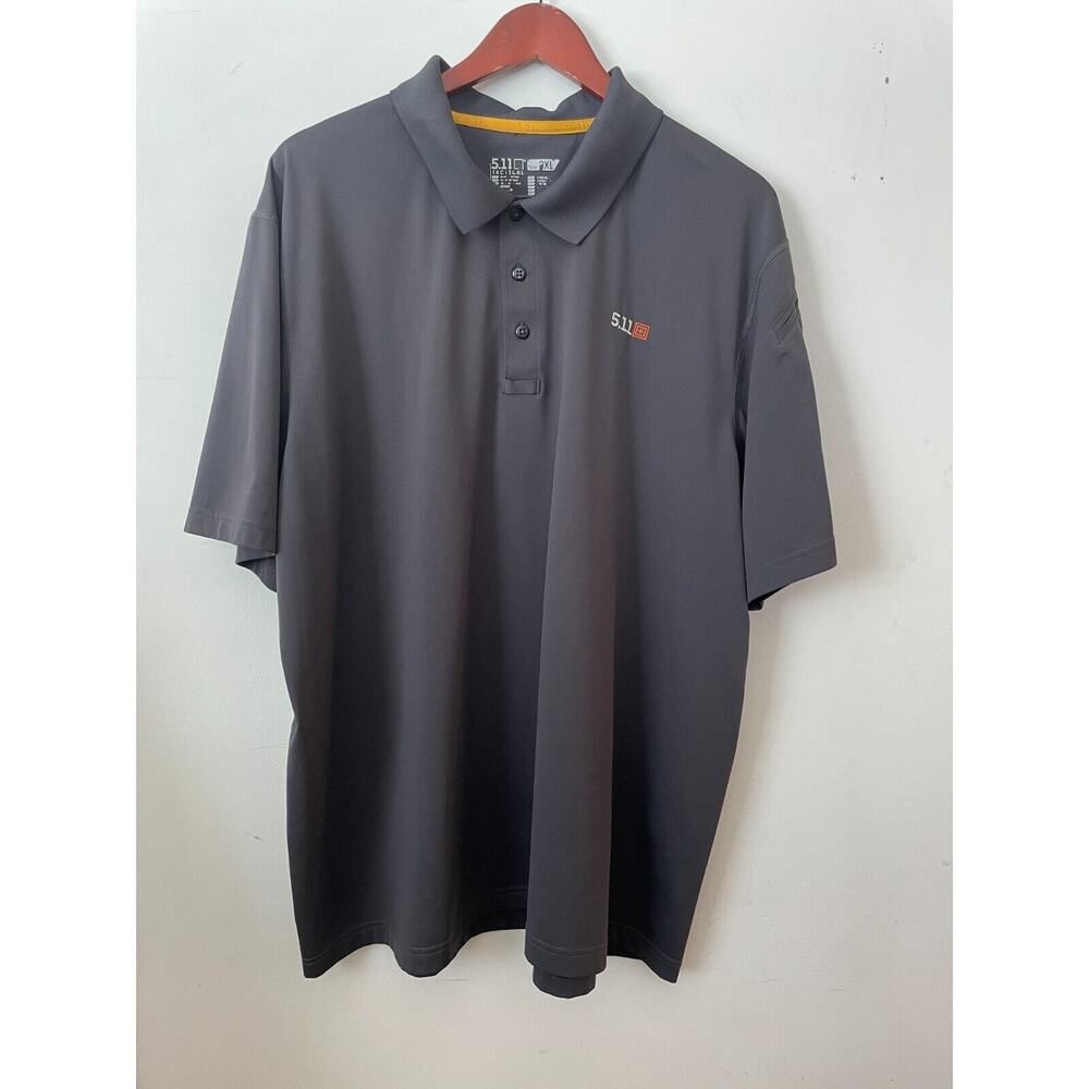 5.11 Tactical Shirt Gray Short Sleeves Pockets Button Up Side Vents Mens 2XL